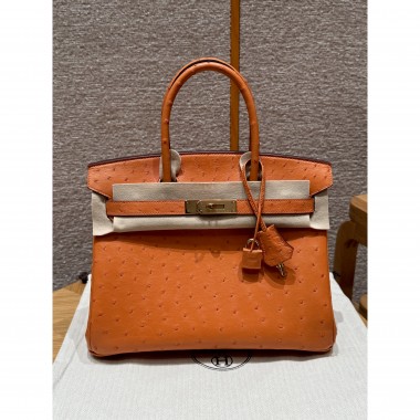 Pre-ordered Birkin 25 / 30  in Ostrich Leather- Orange