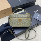 Saint Laurent Gaby Small Vanity Bag in Lambskin-Moss Green