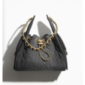 Chanel 25 Small handbag -Black washed denim 