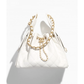 Chanel 25 Small handbag -White Caviar leather 