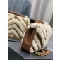 YSL Yves Saint Laurent College Medium Chain Bag in Quilted Suede and Shearling 