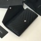 YSL long Caviar Wallet-black/silver
