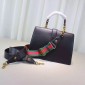   Dionysus large leather bag, black/green 