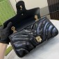Gucci GG marmont Small Shoulder Bag- Black patent leather 