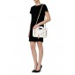 Moschino Lambskin Jacket Medium Shoulder Bag , White 