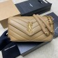 Saint Laurent Loulou Medium in matelasse lambskin- Natural Tan