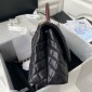 Chanel Medium Coco Handle Bag-Black with Burgundy Lizard handle