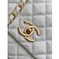 Chanel Medium Coco Handle Bag-White with Burgundy Lizard handle