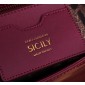 Authentic quality- Dolce Gabbana LargeSicily Handbag in polished calfskin- Fuchsia  