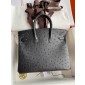 Pre-ordered Birkin 25 / 30  in Ostrich Leather- Black