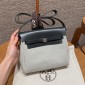 Hermes Herbag Mini Bag- Ecru/blue glacier /ardoise