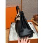 Hermes Kelly Lakis Pocket 28 / 32 in Swift Leather-Black
