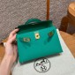 Hermes Mini Kelly Epsom leather-Vert jade
