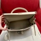 Hermes Kelly 32cm in Togo leather-Cream white