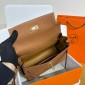 Hermes Kelly Messenger PM in Togo Leather-Brown