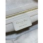 Small D-Journey Bag in Blue Dior Oblique Chambray with Raffia Effect