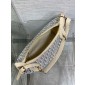Dior Medium D-Journey Bag-Blue Dior Oblique Chambray with Raffia Effect  