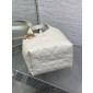 Small Dior Toujours Vertical Tote Bag-White