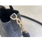 Small Dior Toujours Vertical Tote Bag-Deep Ocean Blue